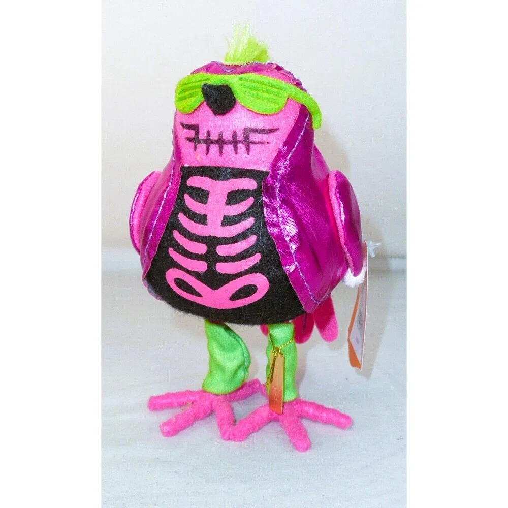 Target Halloween Bird Glitters Punk Rock Mohawk Hyde & Eek Fabric Figurine NWT